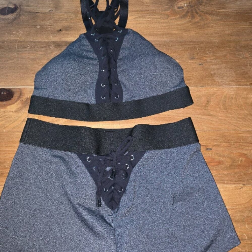 Bombshell Sportswear Lace up set size Medium - Like new!